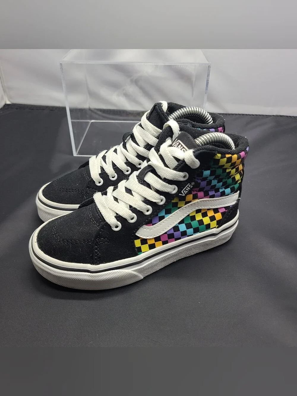 Vans Filmore High Top Rainbow Check Sneakers kids Toddler size 12C